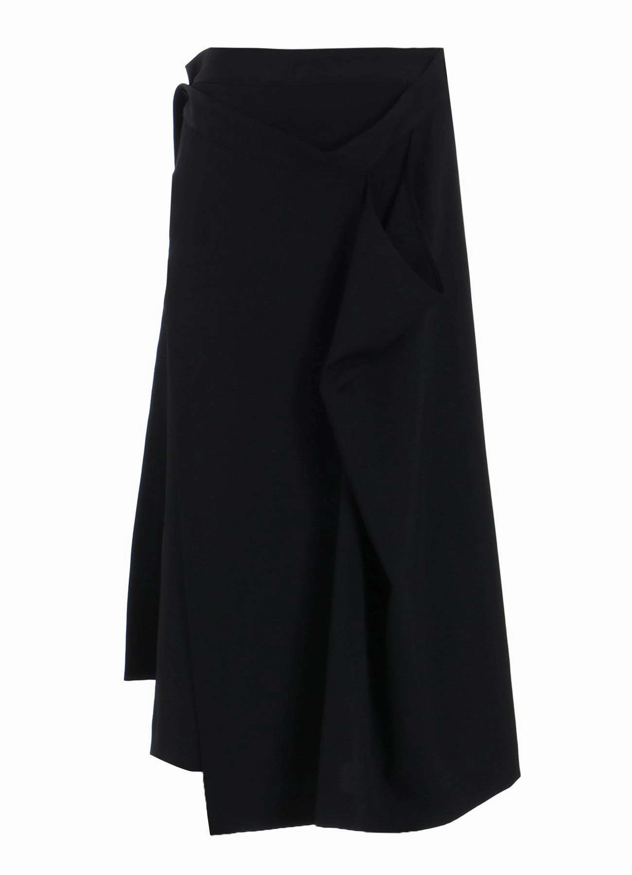 Knit Cool Fashionable Cut WOOL GABARDINE DRAPE WRAP SKIRT