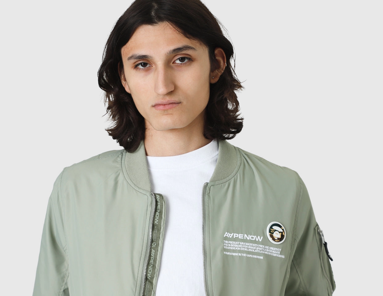 Aape Now Light Weight Jacket / Light Khaki Noise Reducing Hardware PFC Free Treatment