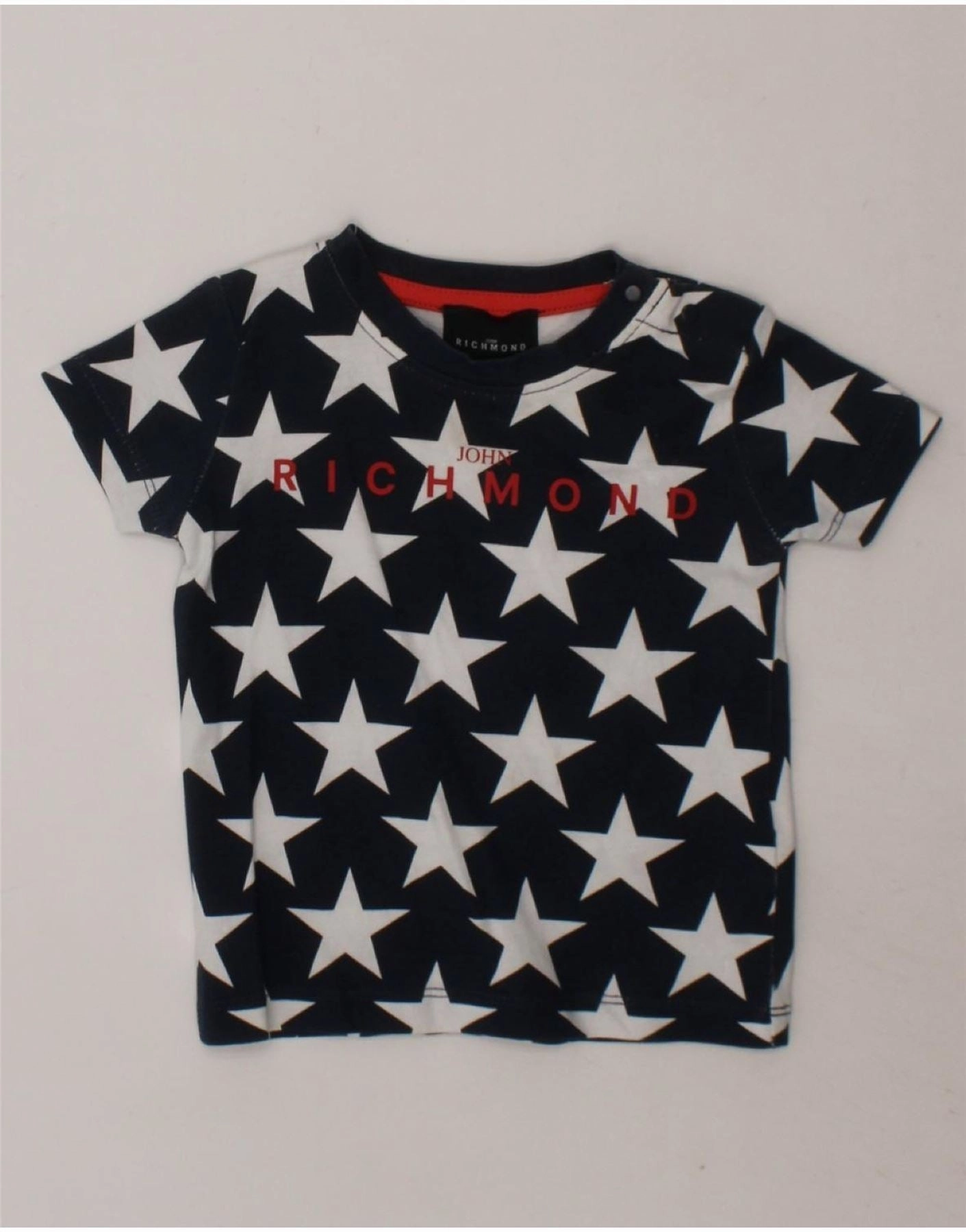 RICHMOND Baby Boys Graphic T-Shirt Top 3-6 Months Navy Blue Cotton Soft Touch Fabric Athletic Cut