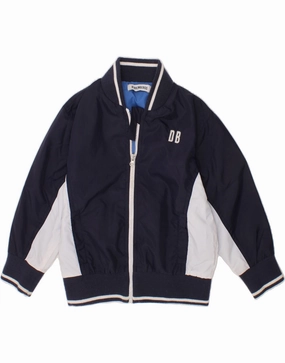 BIKKEMBERGS Baby Boys Bomber Jacket 12-18 Months Navy Blue Colourblock Waterproof Shell