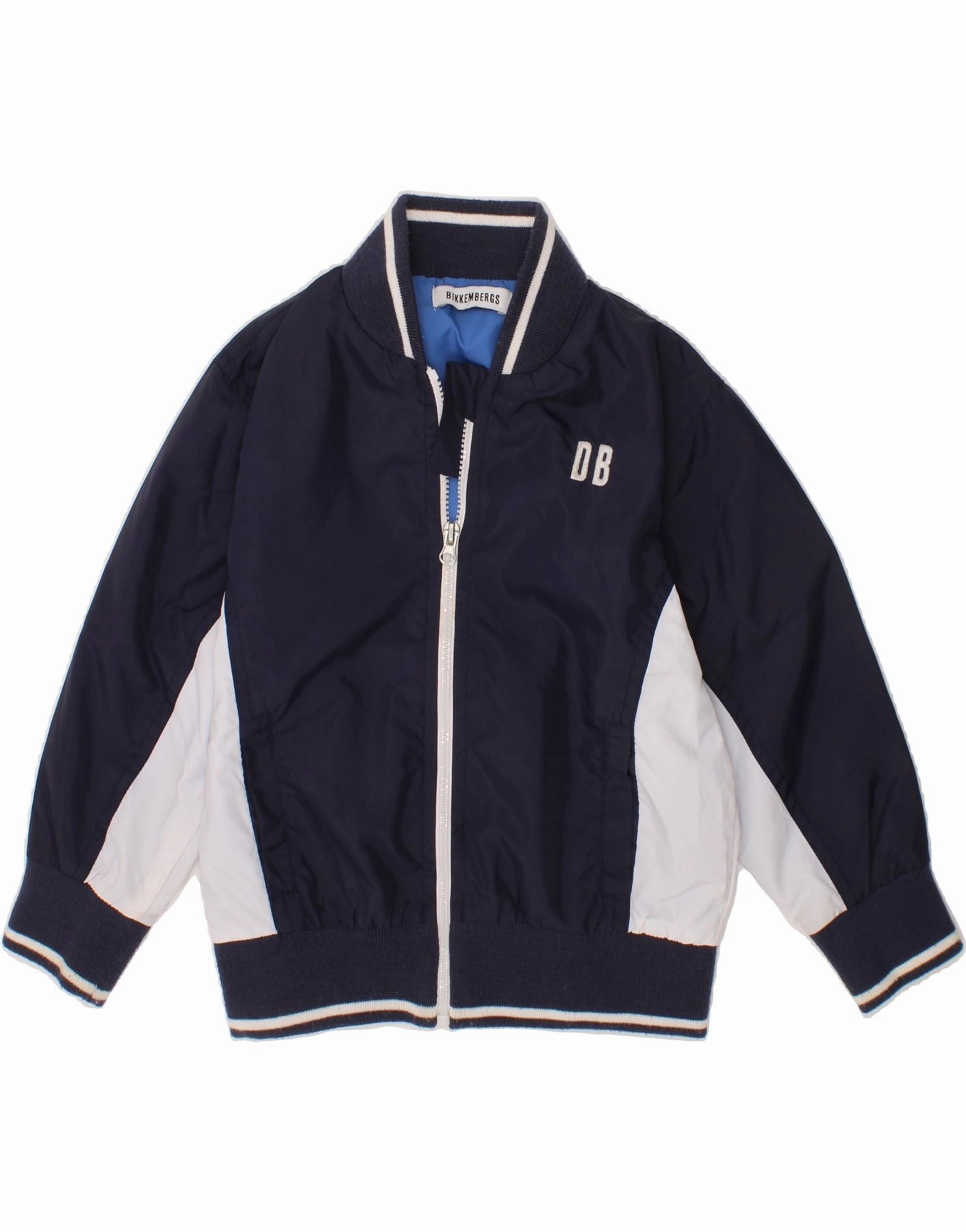 BIKKEMBERGS Baby Boys Bomber Jacket 12-18 Months Navy Blue Colourblock Waterproof Shell