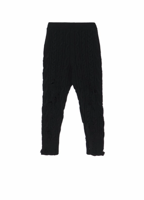 Comfy Style ACRYLIC WOOL RIPPED ARAN KNIT RIB PANTS