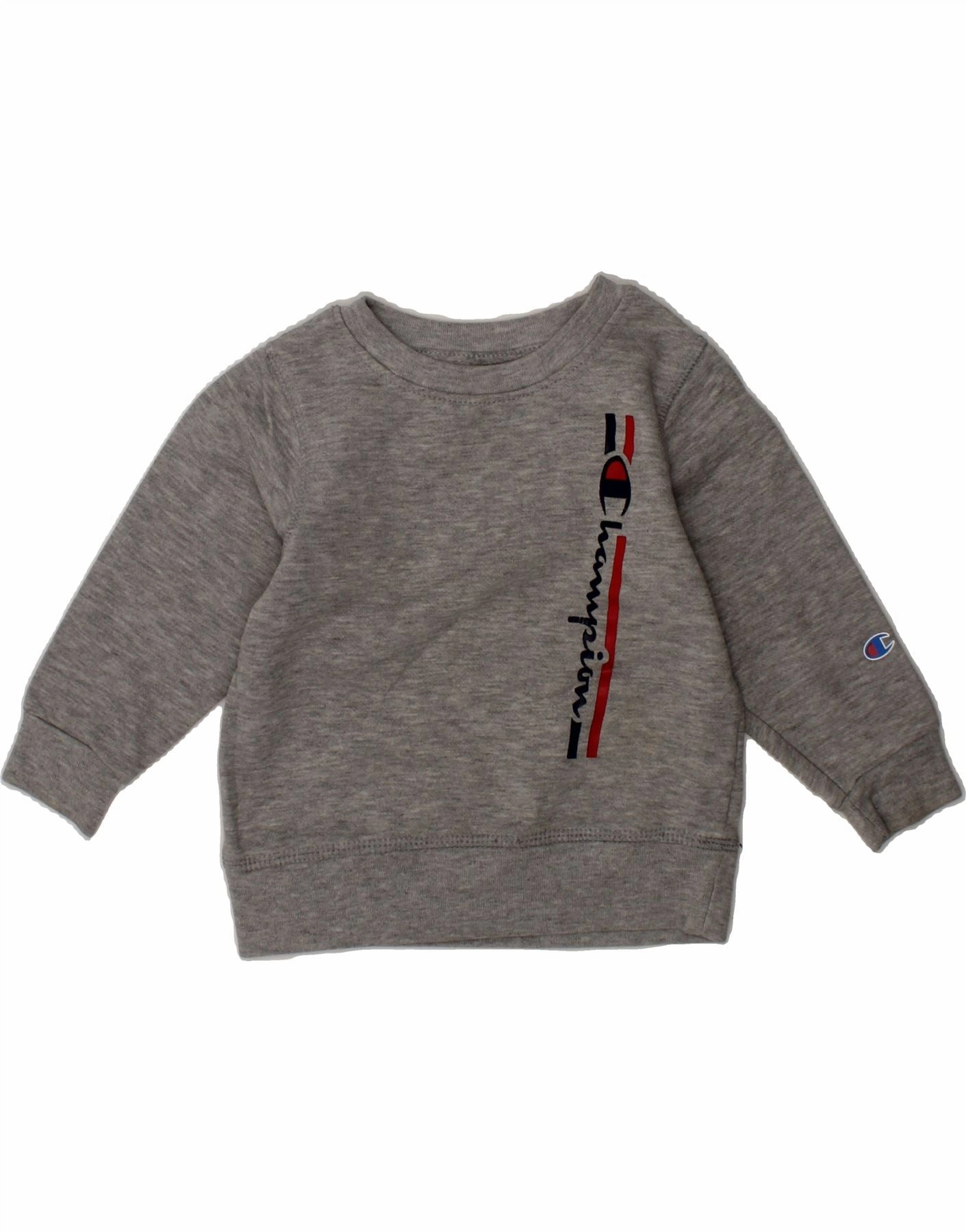 CHAMPION Baby Boys Graphic Sweatshirt Jumper 18-24 Months Grey Cotton Office Casual Look Cozy Moments