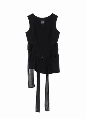 GAUZE RIBBON LACE-UP VEST Daily Comfort Quick Release Fabric