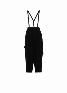 COTTON FLAX VIYELLA CROCHET SUSPENDER PANTS Recyclable Fabric Blend Casual Wear