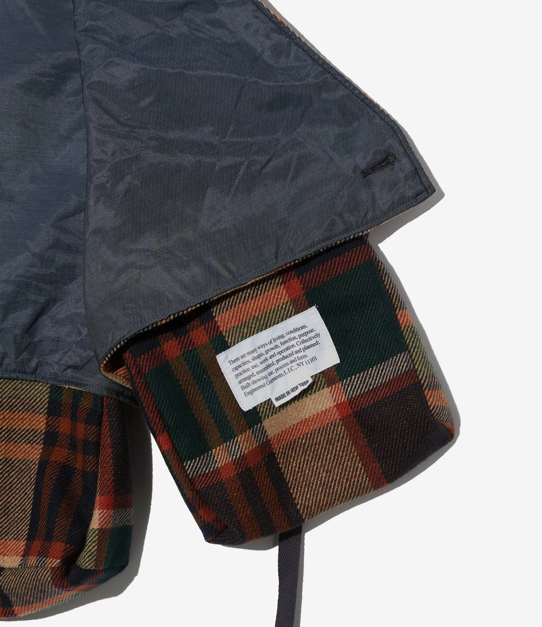 market share Fowl Vest ?C Navy/Brown Plaid Wool