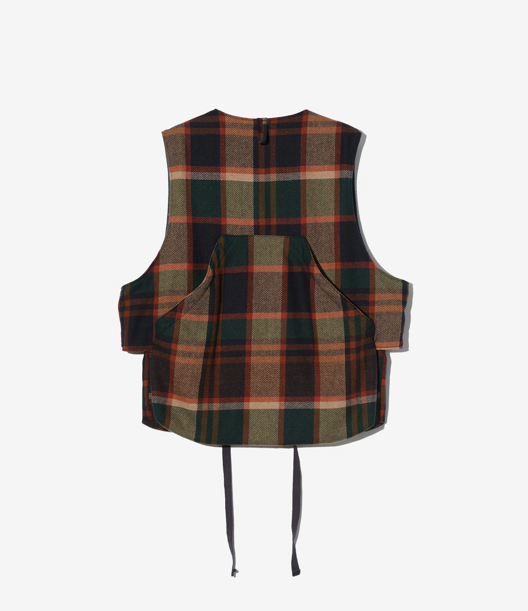 Fowl Vest ?C Navy/Brown Plaid Wool Intuitive All Day Wear