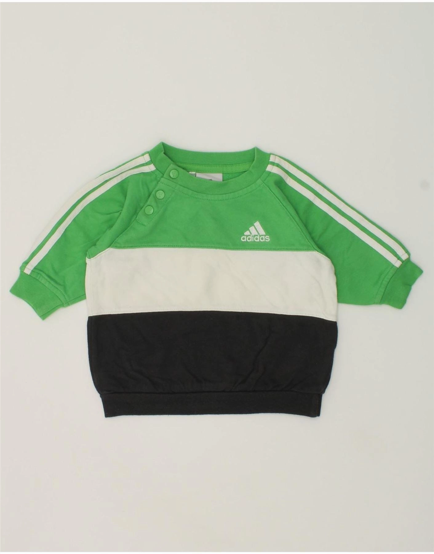 Urban Classic Stay Cozy ADIDAS Baby Boys Button Neck Sweatshirt Jumper 0-3 Months Green