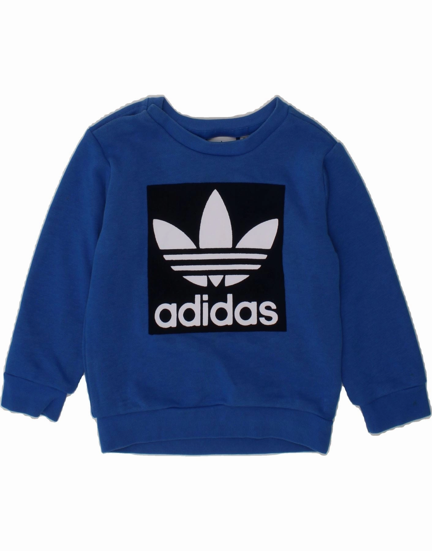 ADIDAS Baby Boys Graphic Sweatshirt Jumper 12-18 Months Blue Cotton Relaxed Trend NonChlorine Bleached