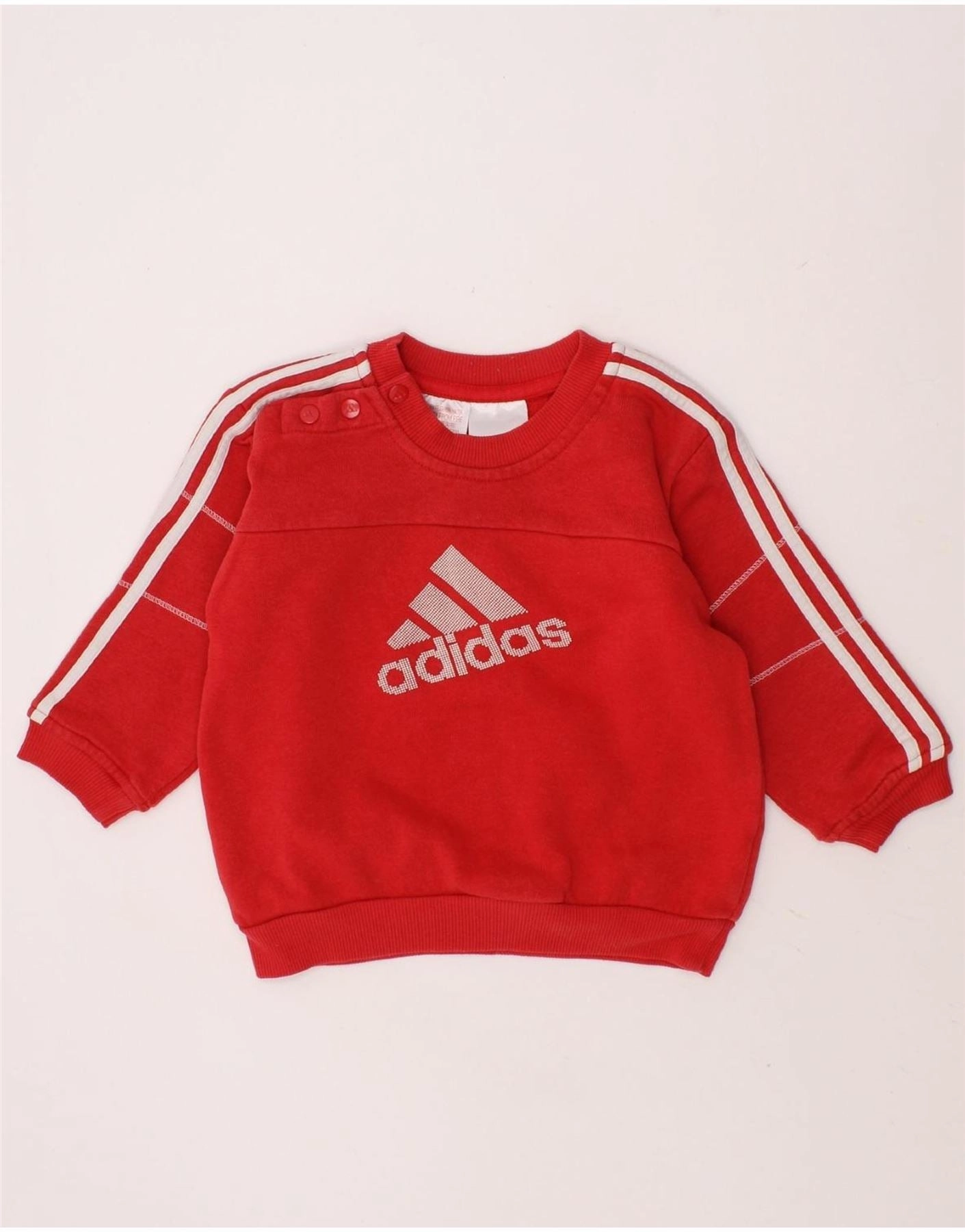 Durable Blend Flexible Knit Construction ADIDAS Baby Boys Graphic Sweatshirt Jumper 12-18 Months Red Cotton
