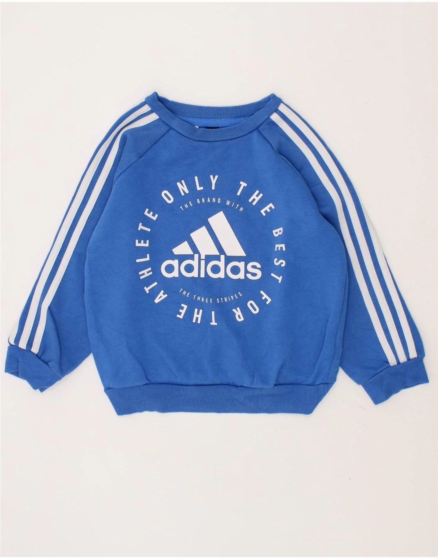 Bamboo Fiber Composition ADIDAS Baby Boys Graphic Sweatshirt Jumper 18-24 Months Blue Cotton