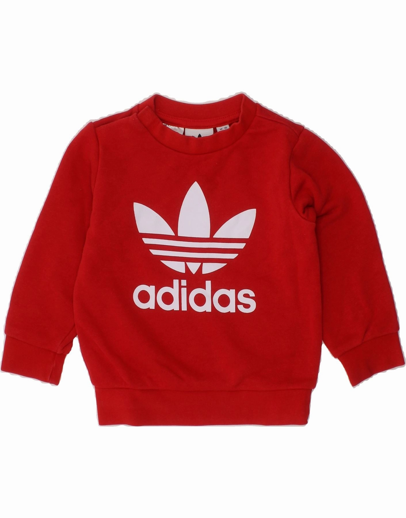 Relaxed Style Yarn Dyed ADIDAS Baby Boys Graphic Sweatshirt Jumper 9-12 Months Red Cotton
