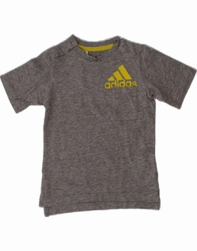 ADIDAS Baby Boys Graphic T-Shirt Top 12-18 Months Grey Cotton Ruffle Edge Petite Option