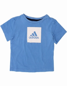 Stretchable Cloth ADIDAS Baby Boys Graphic T-Shirt Top 18-24 Months Blue Cotton