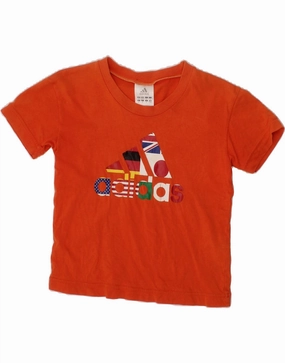 high-low hem Layering Piece ADIDAS Baby Boys Graphic T-Shirt Top 18-24 Months Orange Cotton