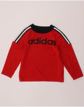 ADIDAS Baby Boys Graphic Top Long Sleeve 12-18 Months Red Polyester Matte Look