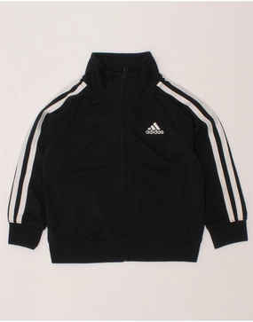 ADIDAS Baby Boys Graphic Tracksuit Top Jacket 18-24 Months Black Polyester Season Change