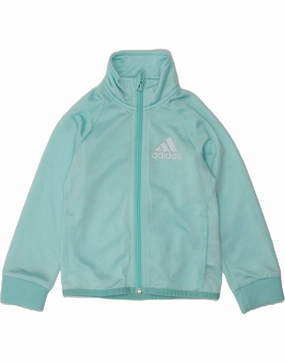 ADIDAS Baby Boys Graphic Tracksuit Top Jacket 18-24 Months Blue Polyester ConvertibleCollar