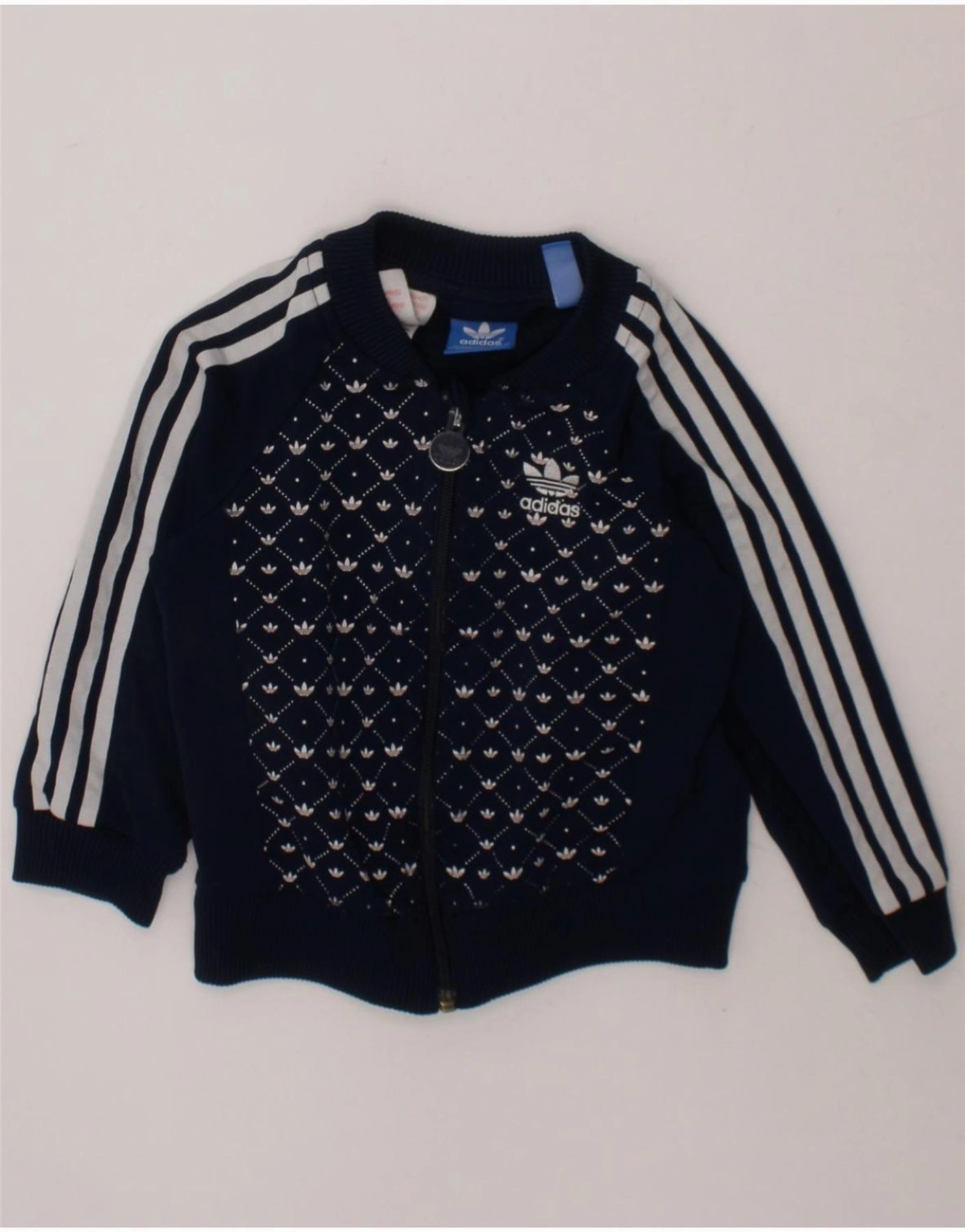ADIDAS Baby Boys Graphic Tracksuit Top Jacket 18-24 Months  Navy Blue Assignment Layer Ready