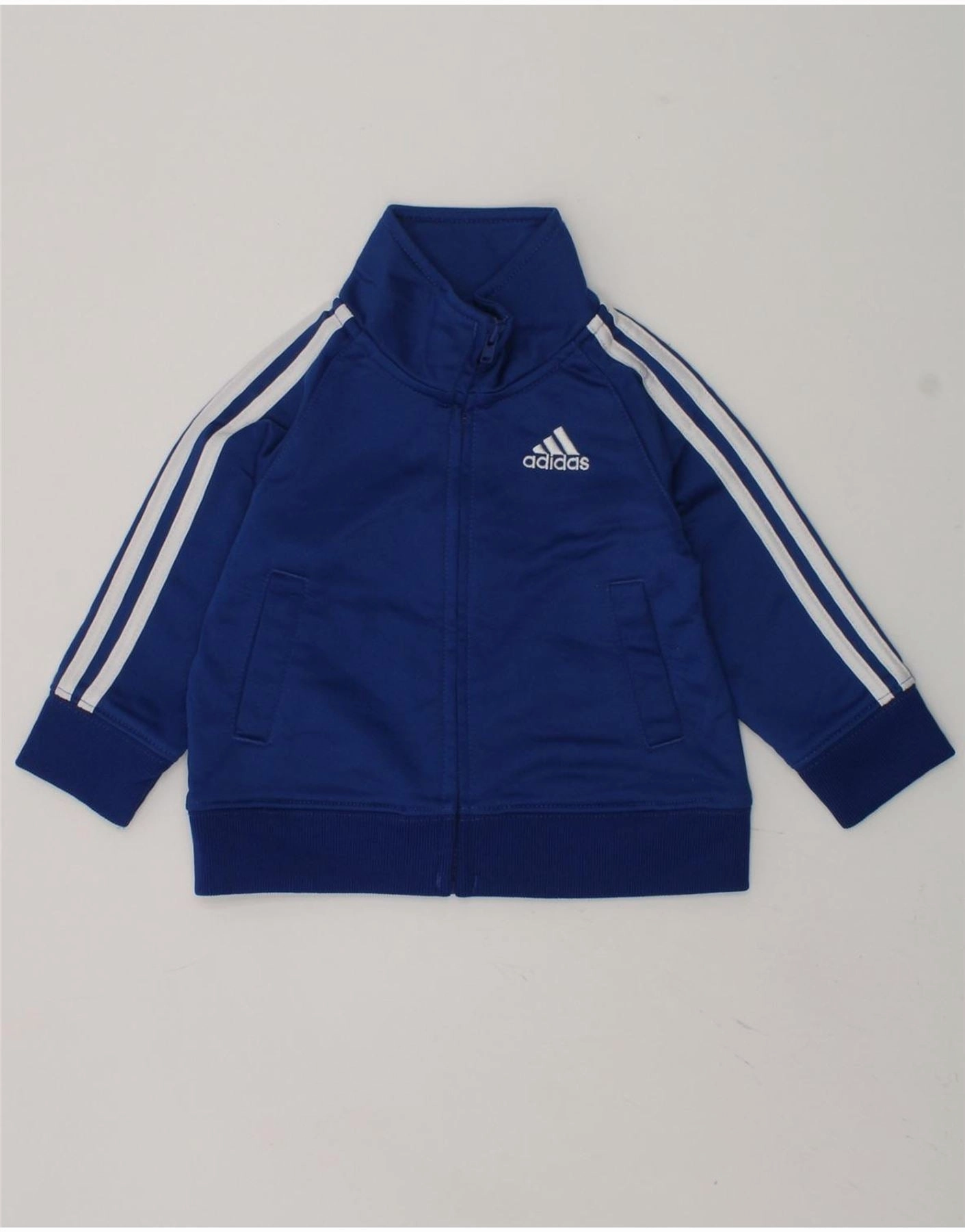 Secure Closures Functional Style ADIDAS Baby Boys Graphic Tracksuit Top Jacket 6-9 Months Navy Blue
