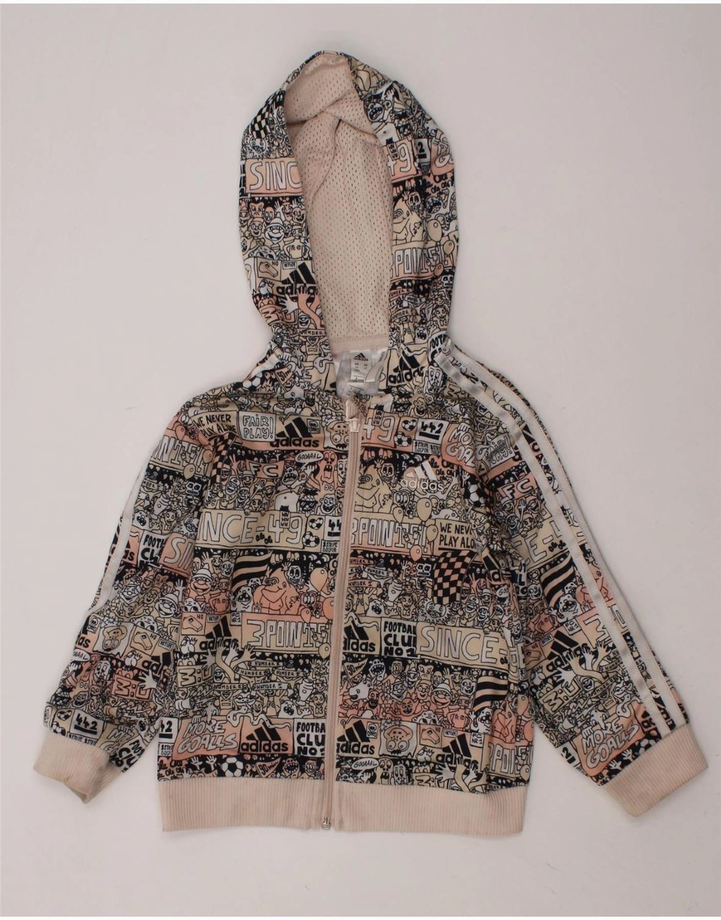 Casual Outfit ADIDAS Baby Boys Graphic Zip Hoodie Sweater 18-24 Months Pink Polyester