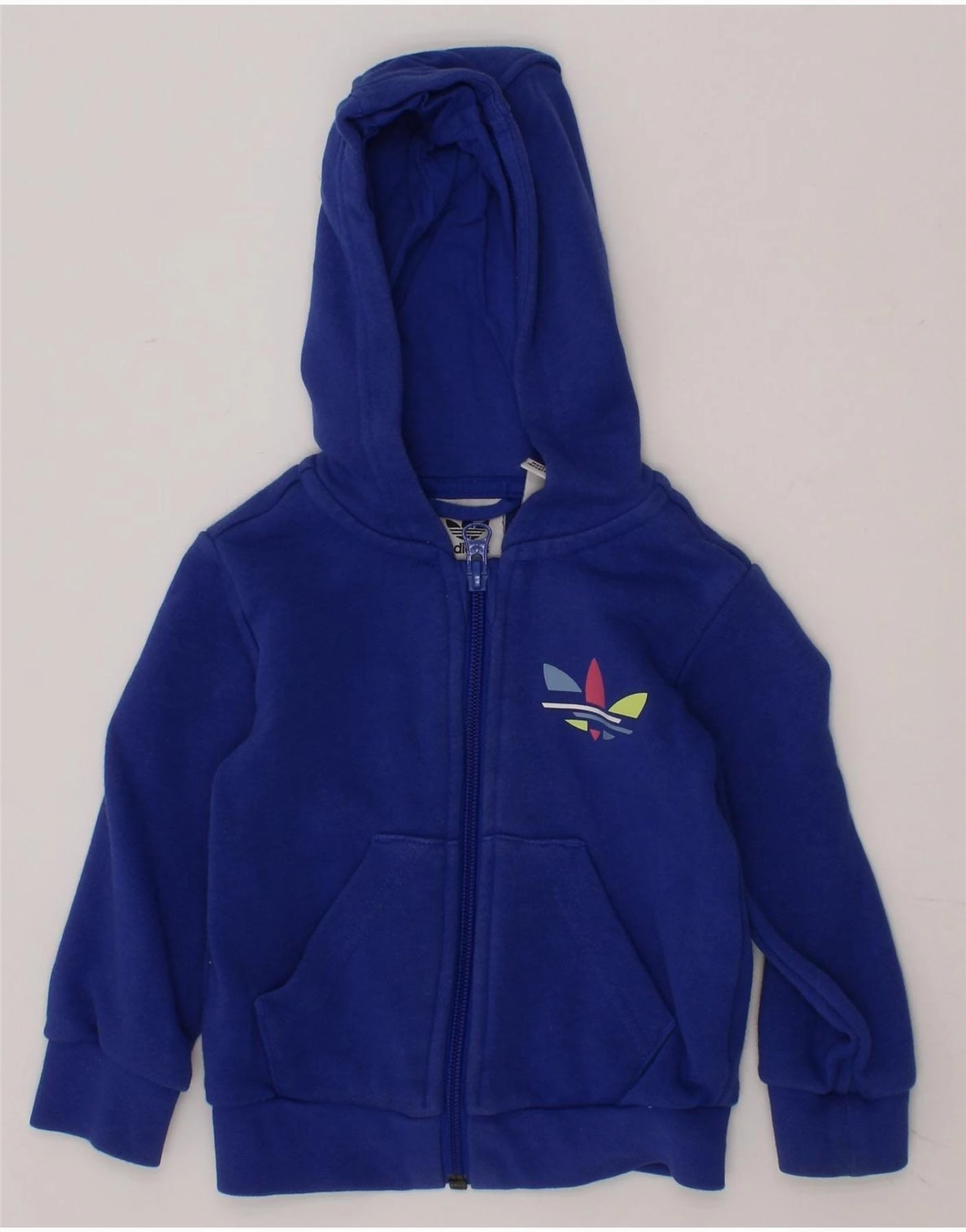 Anytime Fit Chill Friendly ADIDAS Baby Boys Graphic Zip Hoodie Sweater 6-9 Months Blue Cotton