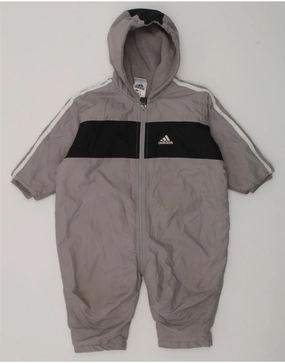 Sharp Guest Sporty Event ADIDAS Baby Boys Hooded Jumpsuit 6-9 Months Grey Colourblock Polyester