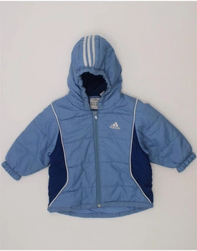 Date night ADIDAS Baby Boys Hooded Padded Jacket 6-9 Months Blue Colourblock