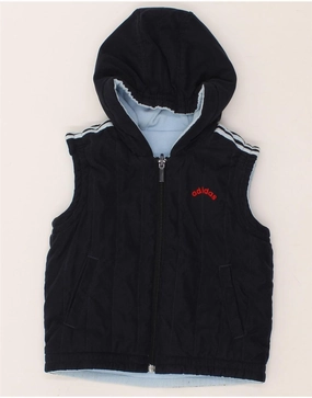ADIDAS Baby Boys Hooded Reversible Gilet 18-24 Months Navy Blue Core Warmth Mirror