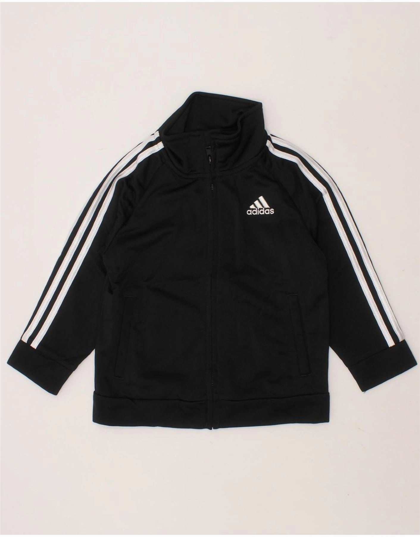 Cozy Lining ADIDAS Baby Boys Tracksuit Top Jacket 12-18 Months Black Polyester