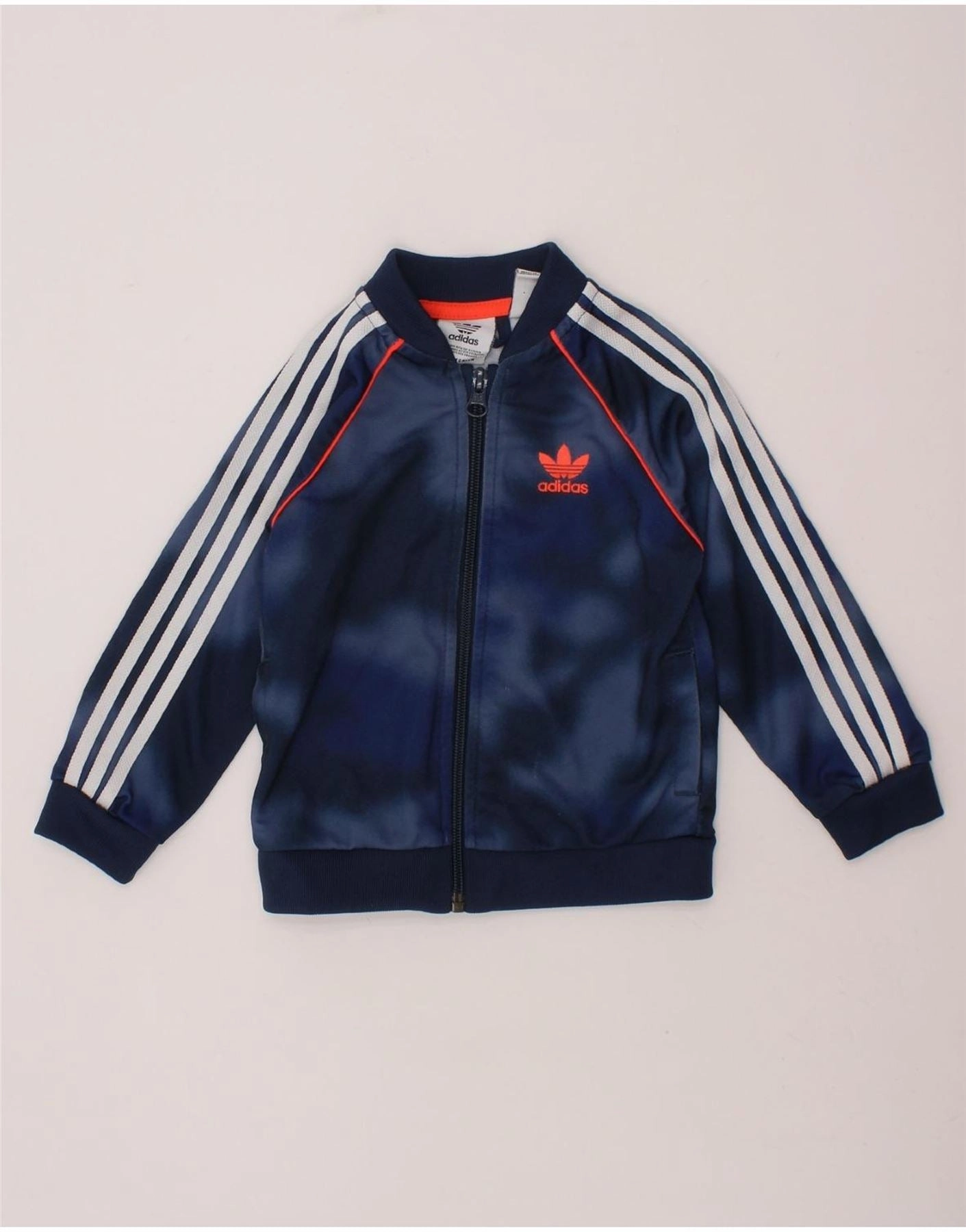 Urban Comfort ADIDAS Baby Boys Tracksuit Top Jacket 12-18 Months Blue Tie Dye Polyester