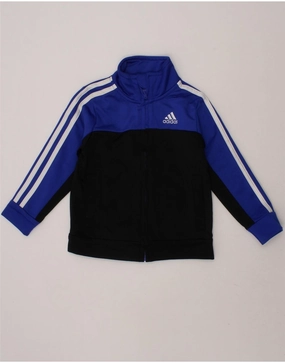 ADIDAS Baby Boys Tracksuit Top Jacket 18-24 Months Blue Colourblock Smart Look