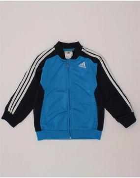 ADIDAS Baby Boys Tracksuit Top Jacket 18-24 Months Blue Colourblock Sports ReversibleStyle suitable for community activities