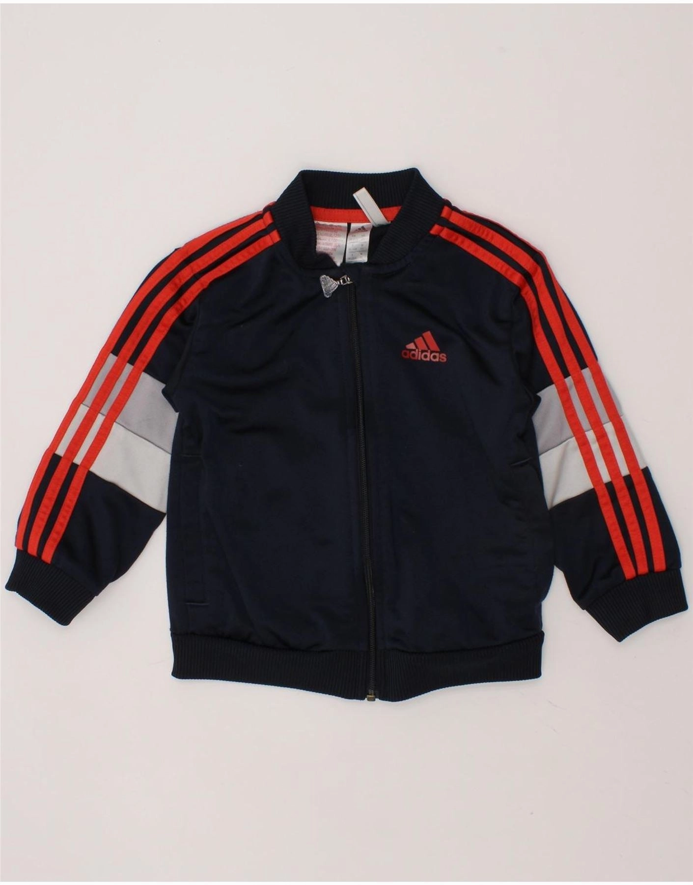ADIDAS Baby Boys Tracksuit Top Jacket 18-24 Months Navy Blue Colourblock Unwind Cologne
