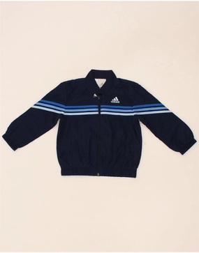 Cordlock Adjustment System ADIDAS Baby Boys Tracksuit Top Jacket 18-24 Months Navy Blue Striped