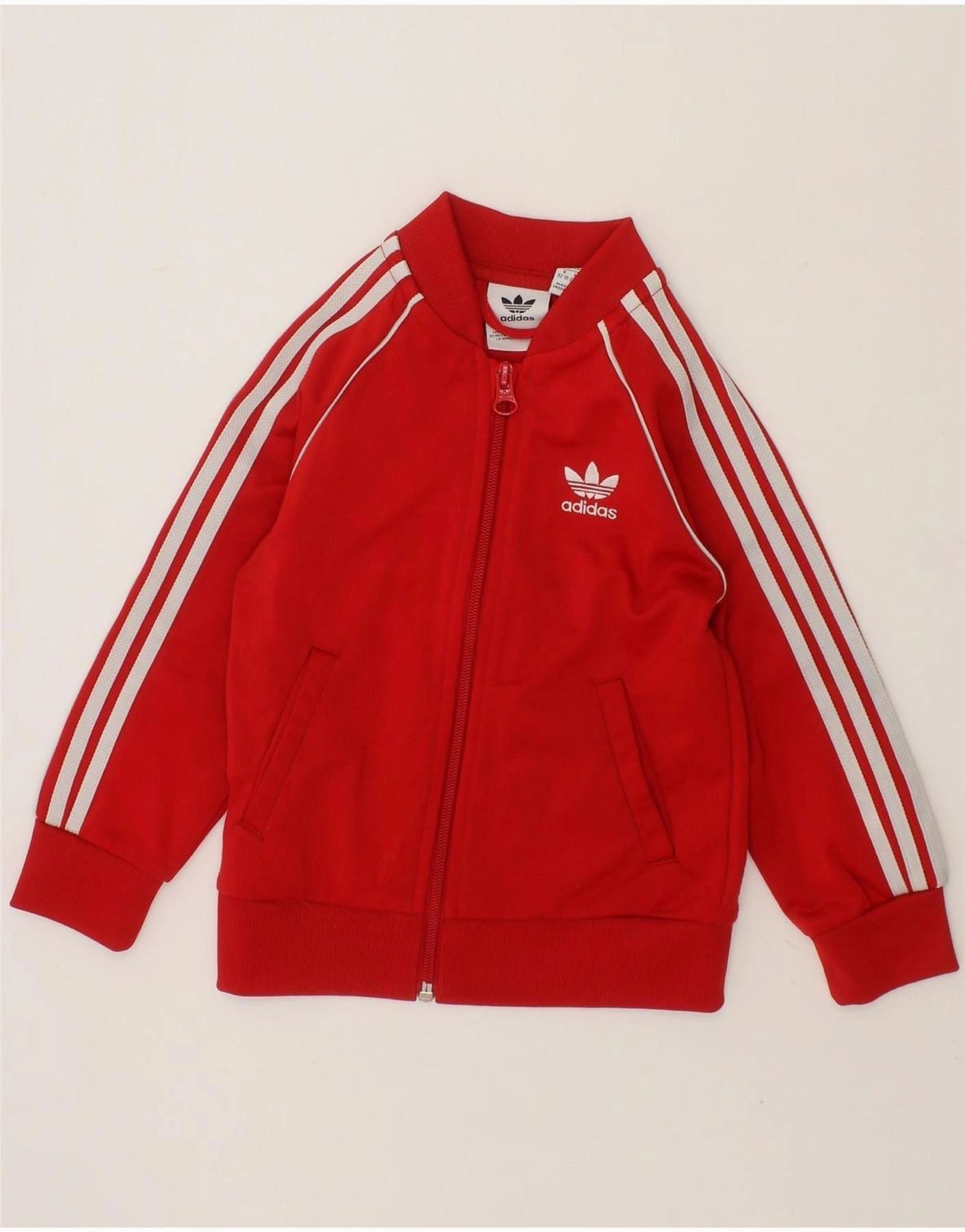 Cozy Outerwear ADIDAS Baby Boys Tracksuit Top Jacket 18-24 Months Red Polyester