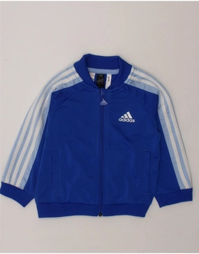 ADIDAS Baby Boys Tracksuit Top Jacket 6-9 Months Blue Polyester Slim Silhouette Valentine's look