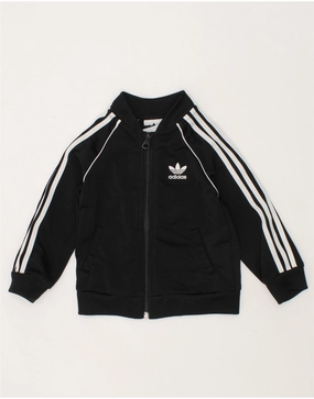 ADIDAS Baby Boys Tracksuit Top Jacket 9-12 Months Black Polyester Core Fit MoistureWicking
