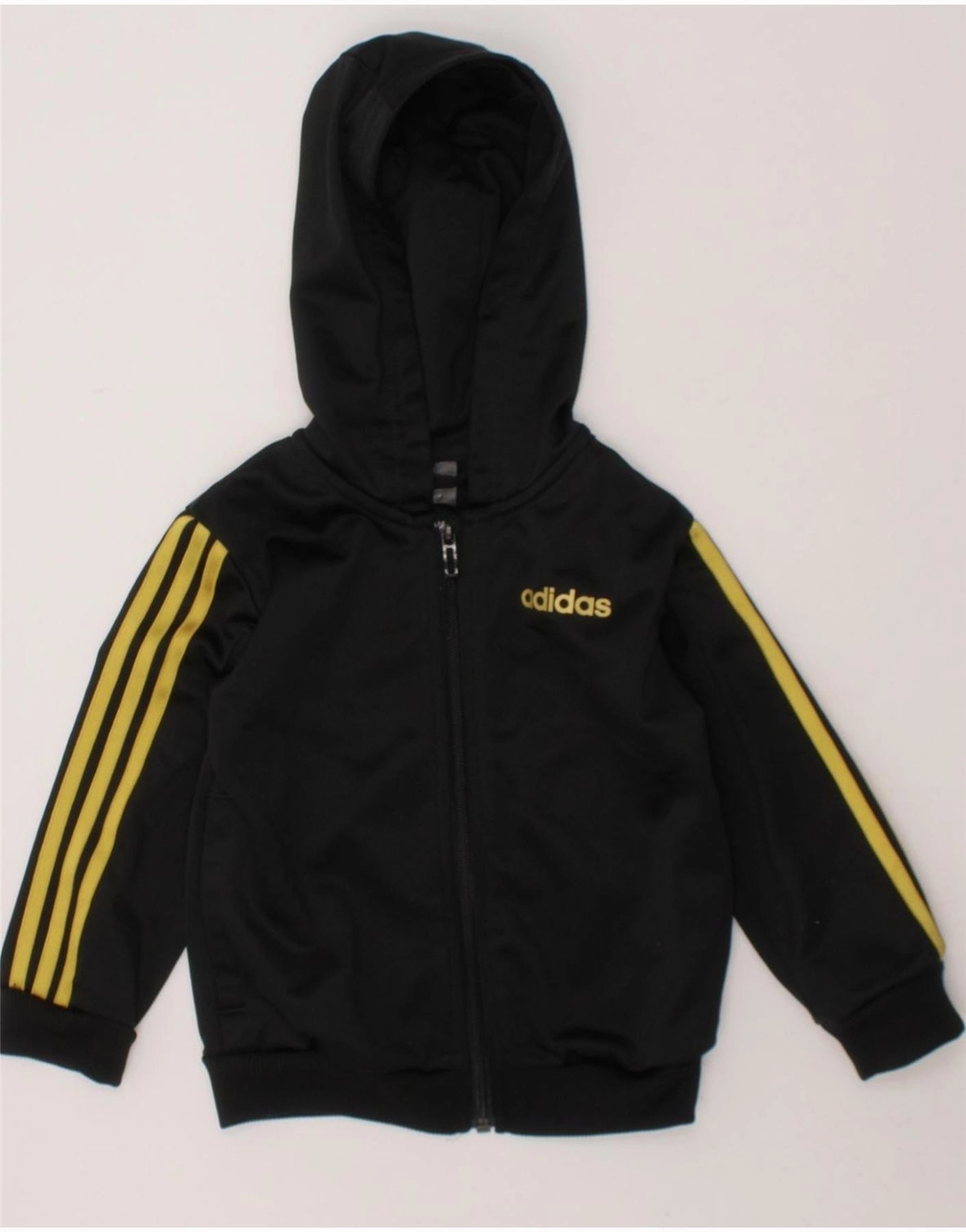 Smooth Flatlock Seams Breathable Mesh Paneling ADIDAS Baby Boys Zip Hoodie Sweater 18-24 Months Black Polyester