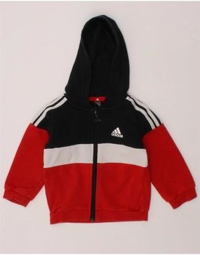 Home Style MicrofiberBlend Texture ADIDAS Baby Boys Zip Hoodie Sweater 9-12 Months Black Colourblock Cotton