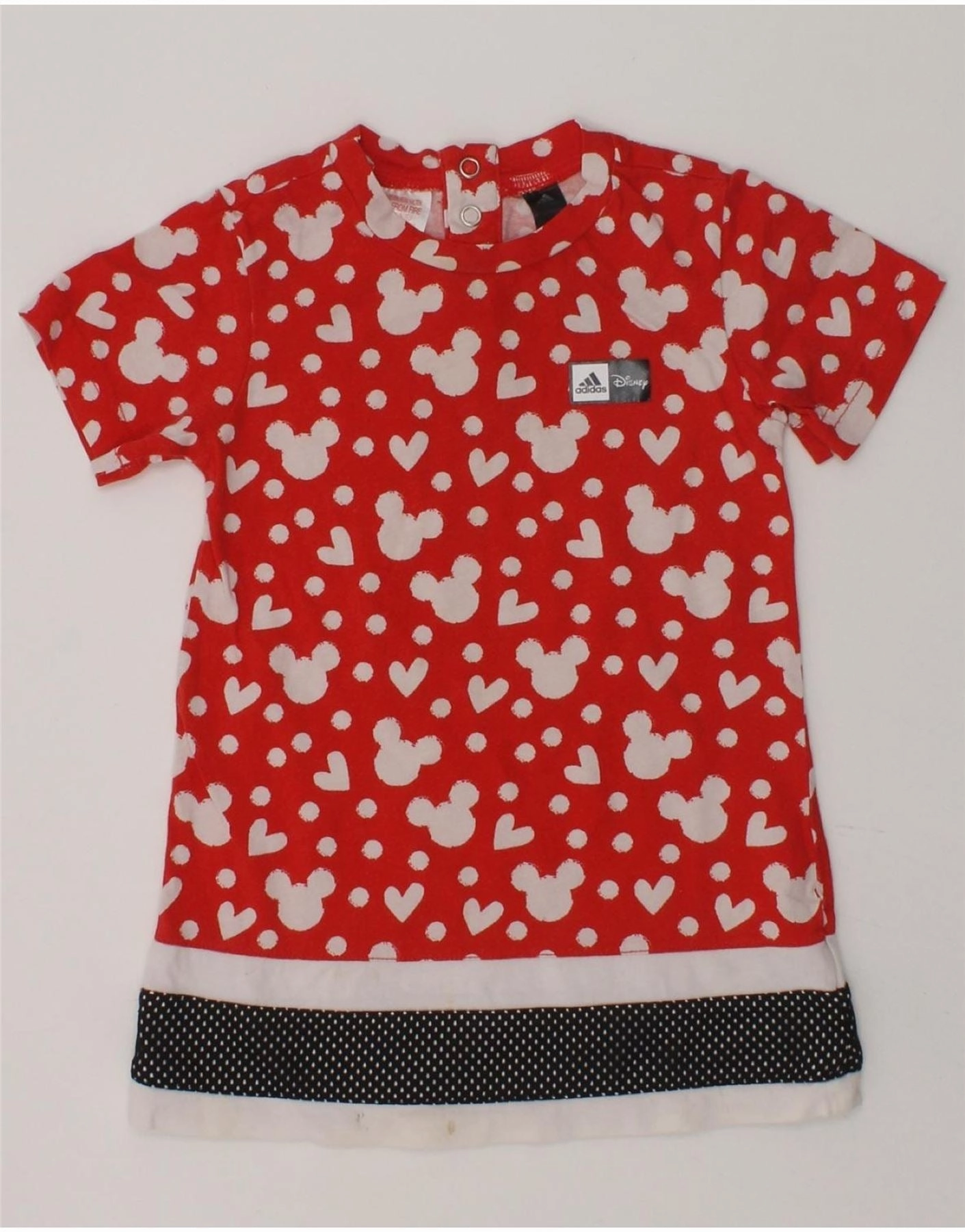 ADIDAS Baby Girls Disney Graphic Basic Dress 9-12 Months Red Cotton Heart Chilly Day Comfort