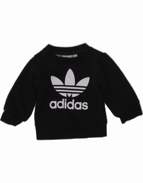 Airy Piece ADIDAS Baby Girls Graphic Sweatshirt Jumper 0-3 Months Black Cotton