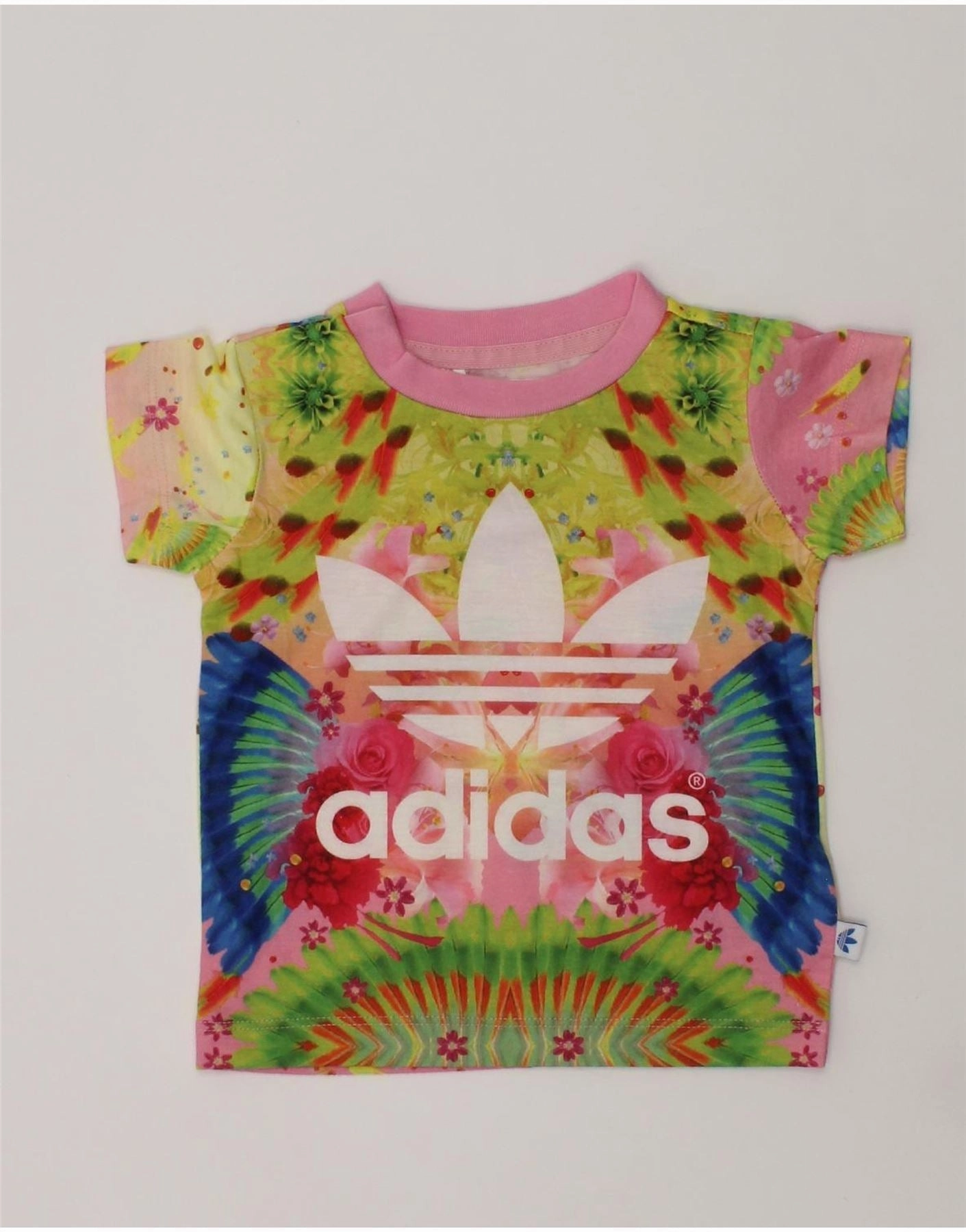 Tear Resistant Reinforcement ADIDAS Baby Girls Graphic T-Shirt Top 0-3 Months Multicoloured Polyester