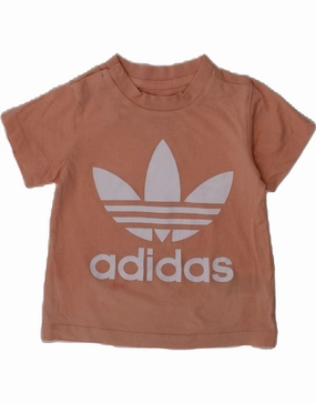 Stylish Design Thermoregulating Layer ADIDAS Baby Girls Graphic T-Shirt Top 12-18 Months Beige Cotton