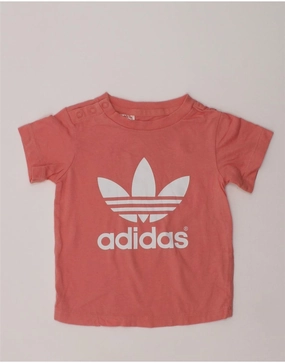 Stretch Fit Technology Fitted Cut ADIDAS Baby Girls Graphic T-Shirt Top 9-12 Months Pink