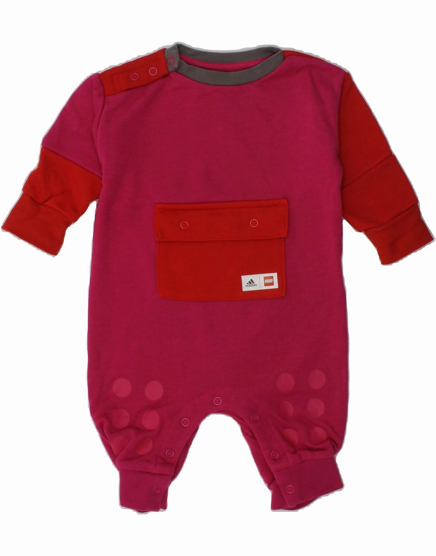 ADIDAS Baby Girls Long Sleeve Bodysuit 3-6 Months  Pink Colourblock Cotton Dance Active Essential Family