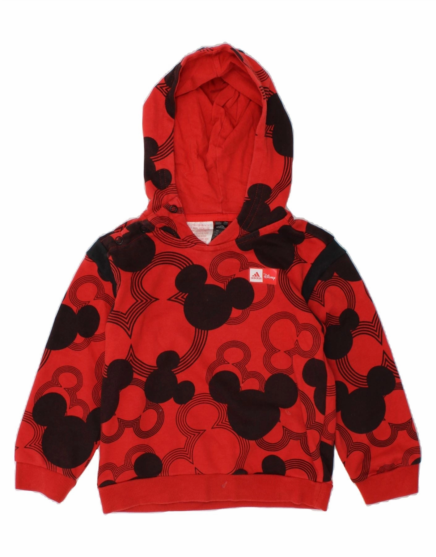 Flexible Ribbing Soft Apparel ADIDAS Baby Girls Mickey Mouse Graphic Hoodie Jumper 18-24 Months Red