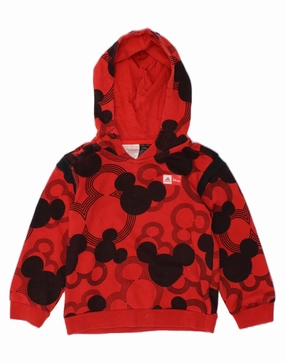 Flexible Ribbing Soft Apparel ADIDAS Baby Girls Mickey Mouse Graphic Hoodie Jumper 18-24 Months Red
