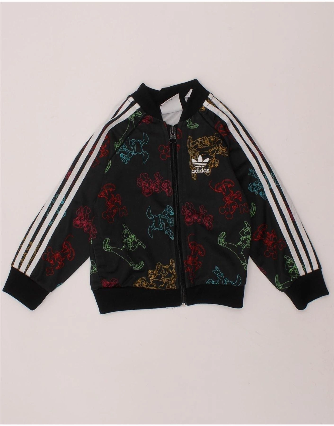 Low Maintenance ConvertibleCollar ADIDAS Baby Girls Mickey Mouse Tracksuit Top Jacket 9-12 Months Black
