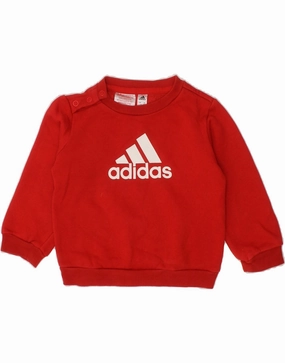 Outdoor Trend Essential Drape ADIDAS Baby Girls Sweatshirt Jumper 6-9 Months Red Cotton